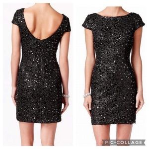 Adrianna-Papell sequins cocktail plus size dress